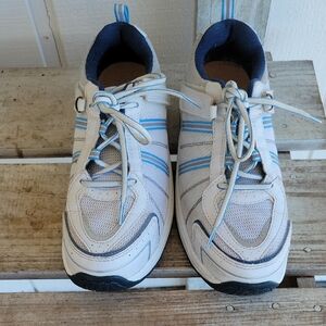 Dr Zen Extra Wide Women's White and Blue Athletic Shoes